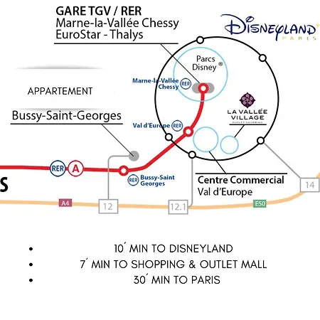 Top Location 10 Min Disneyland Apartment Bussy-Saint-Georges